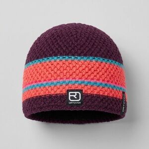 Ortovox Multicoloured Crochet Style Merino Wool Beanie Winter Outdoor Gorpcore